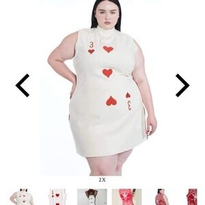 Fashion Brand Company White Dress with Red Heart Details